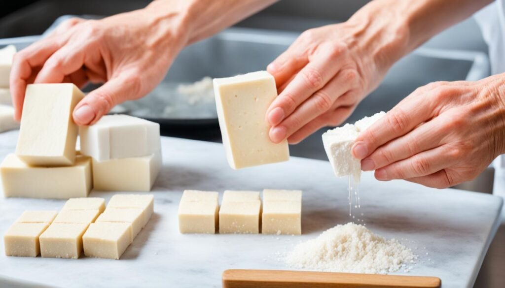 preparing tofu for fermentation